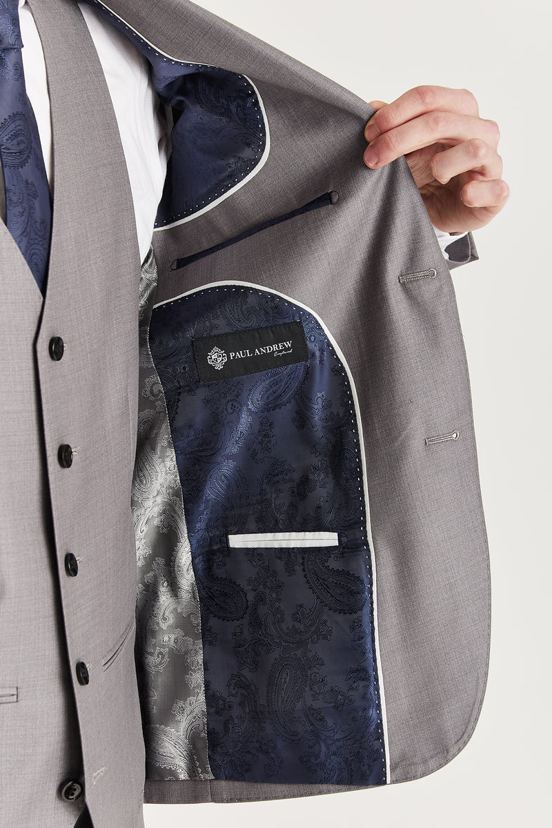 Edward - Blazer masculino cinza de corte ajustado