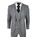Terno masculino de 3 peças cinza e preto texturizado, corte sob medida, ideal para casamento, formatura, festa e ocasiões formais.