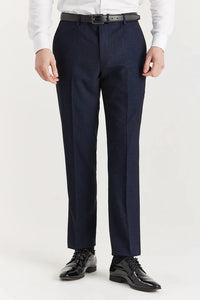 Regent - Calças xadrez azul-marinho para homem