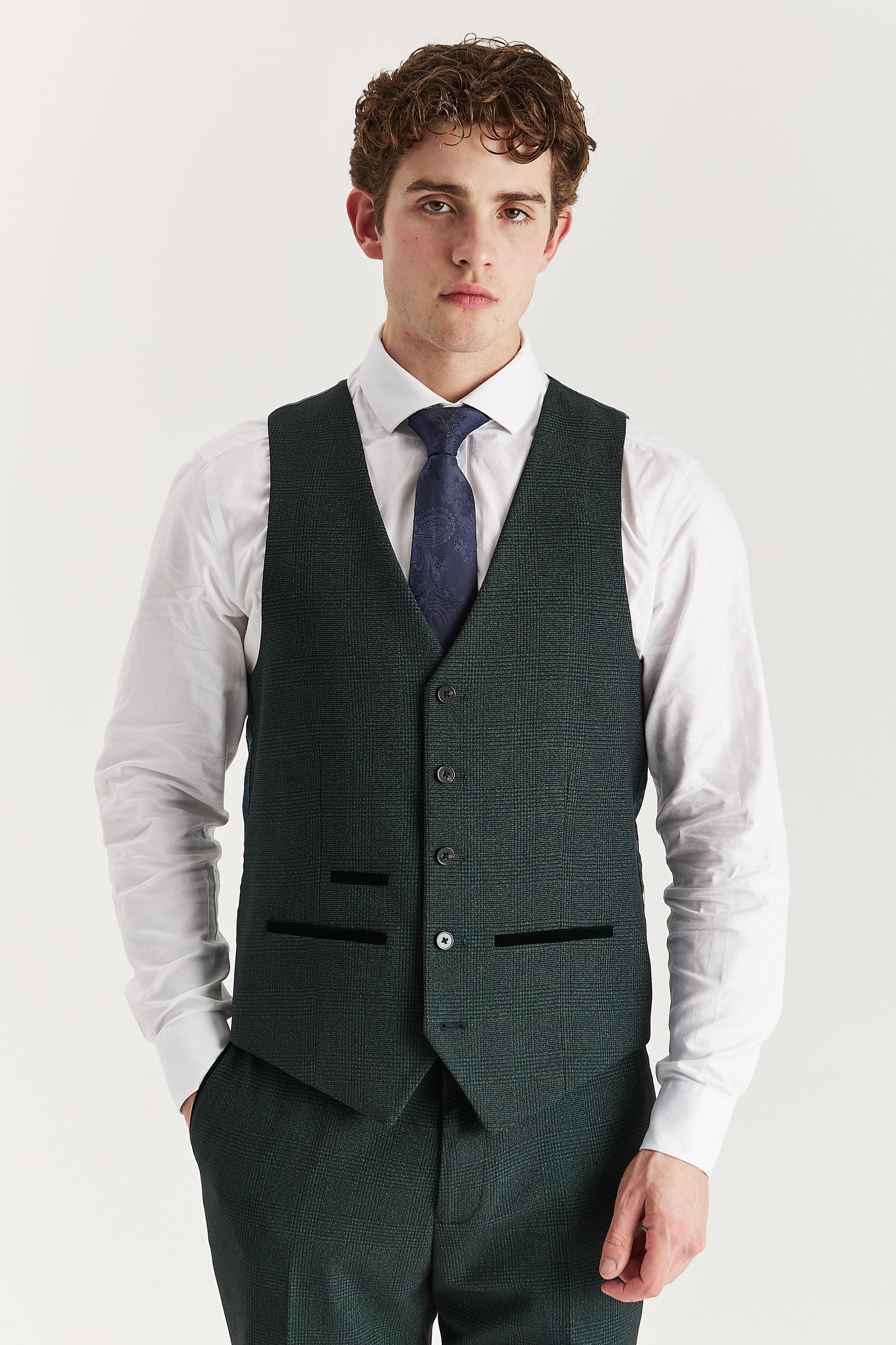 Colete xadrez verde masculino Regent