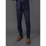 Ryan - Calças masculinas xadrez em tweed azul-marinho