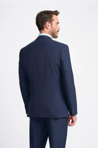 Terno masculino azul-marinho de corte sob medida