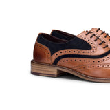 Sapatos masculinos vintage em couro legítimo, estilo brogue, década de 1920, em camurça e tweed, com cadarço, elegantes e formais.