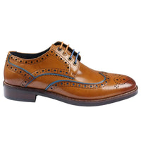 Simon - Sapatos Brogue Masculinos em Couro Marrom