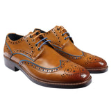 Simon - Sapatos Brogue Masculinos em Couro Marrom