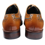 Simon - Sapatos Brogue Masculinos em Couro Marrom