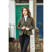 TPSTZ71 - Blazer feminino em tweed verde-oliva