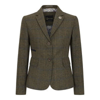 TPSTZ71 - Blazer feminino em tweed verde-oliva