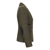 TPSTZ71 - Blazer feminino em tweed verde-oliva