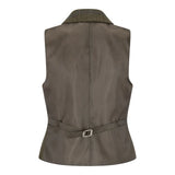 TPSTZ71 - Colete feminino em tweed verde-oliva