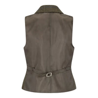 TPSTZ71 - Colete feminino em tweed verde-oliva