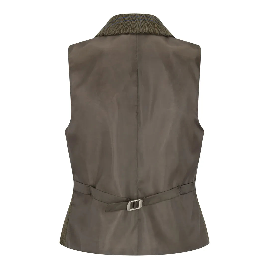 TPSTZ71 - Colete feminino em tweed verde-oliva
