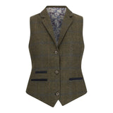 TPSTZ71 - Colete feminino em tweed verde-oliva