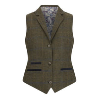 TPSTZ71 - Colete feminino em tweed verde-oliva