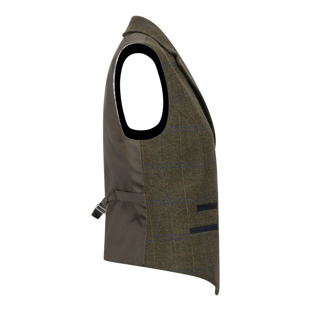 TPSTZ71 - Colete feminino em tweed verde-oliva