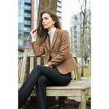 TPSTZ73 - Blazer feminino em tweed marrom carvalho