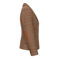 TPSTZ73 - Blazer feminino em tweed marrom carvalho
