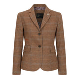 TPSTZ73 - Blazer feminino em tweed marrom carvalho