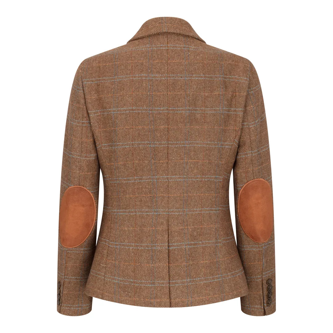 TPSTZ73 - Blazer feminino em tweed marrom carvalho