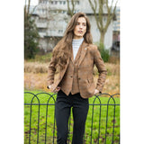 TPSTZ73 - Blazer feminino em tweed marrom carvalho