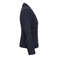 TPSTZ72 - Blazer feminino em tweed azul marinho