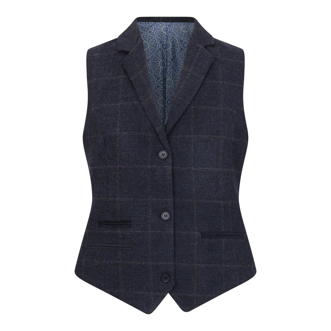 TPSTZ72 - Colete Blazer Feminino em Tweed Azul Marinho