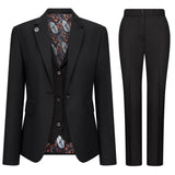 TPW-13 - Conjunto feminino preto liso de 3 peças