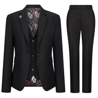 TPW-13 - Conjunto feminino preto liso de 3 peças