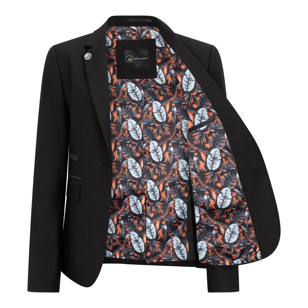 TPW-13 - Conjunto feminino preto liso de 3 peças