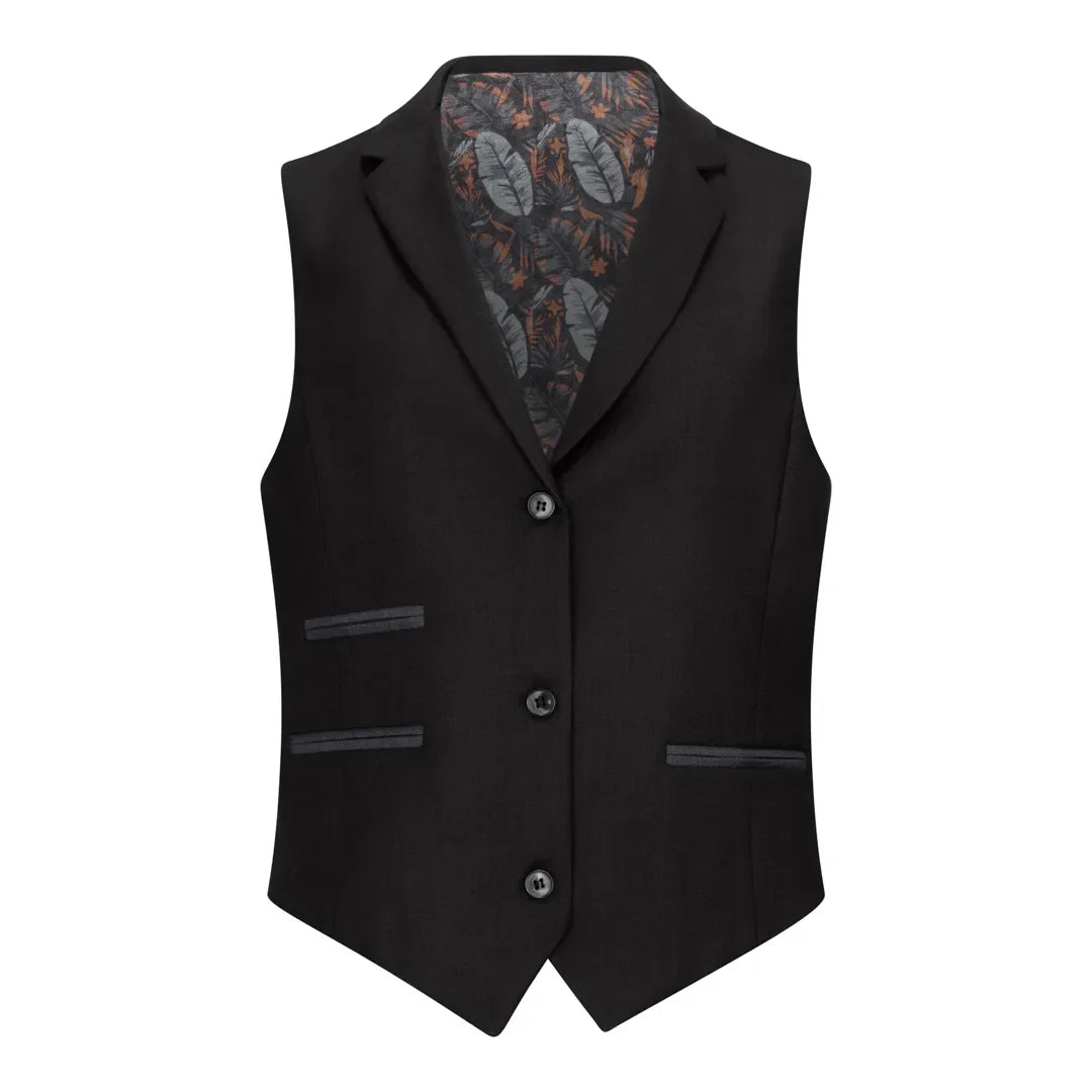 TPW-13 - Conjunto feminino preto liso de 3 peças