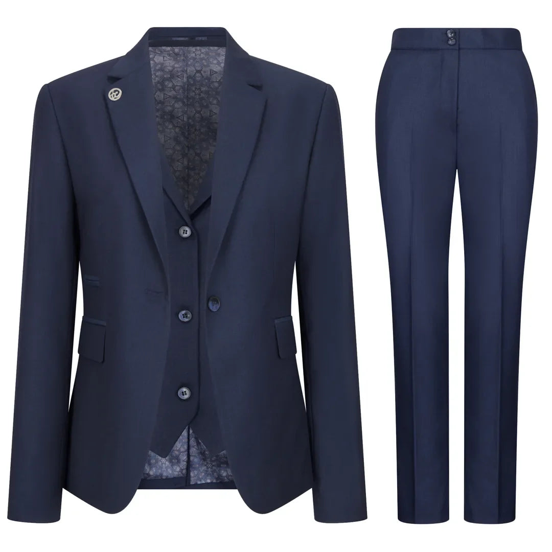 TPW-14 - Conjunto feminino de 3 peças azul marinho liso