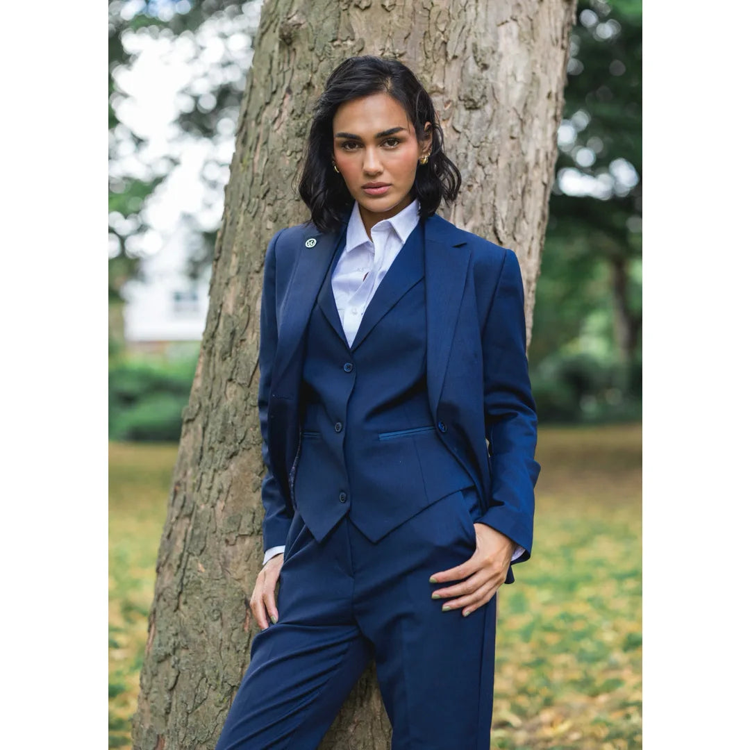 TPW-14 - Conjunto feminino de 3 peças azul marinho liso