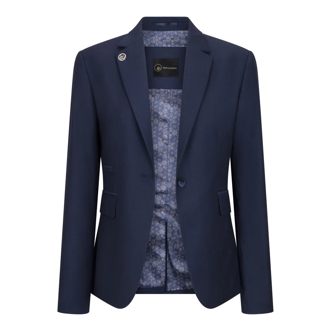 TPW-14 - Conjunto feminino de 3 peças azul marinho liso