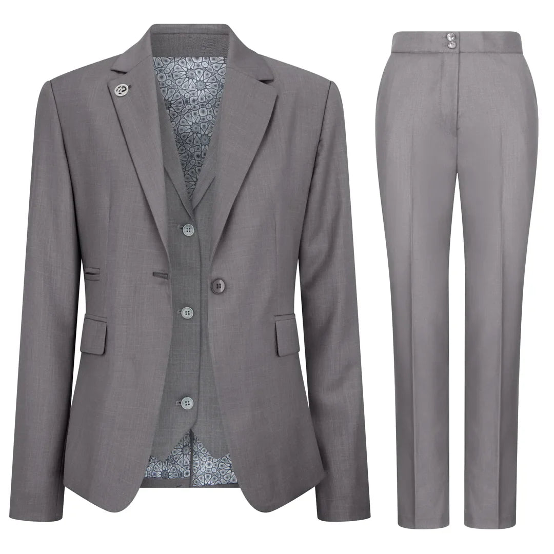 TPW-15 - Conjunto feminino de 3 peças cinza liso