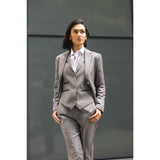 TPW-15 - Conjunto feminino de 3 peças cinza liso