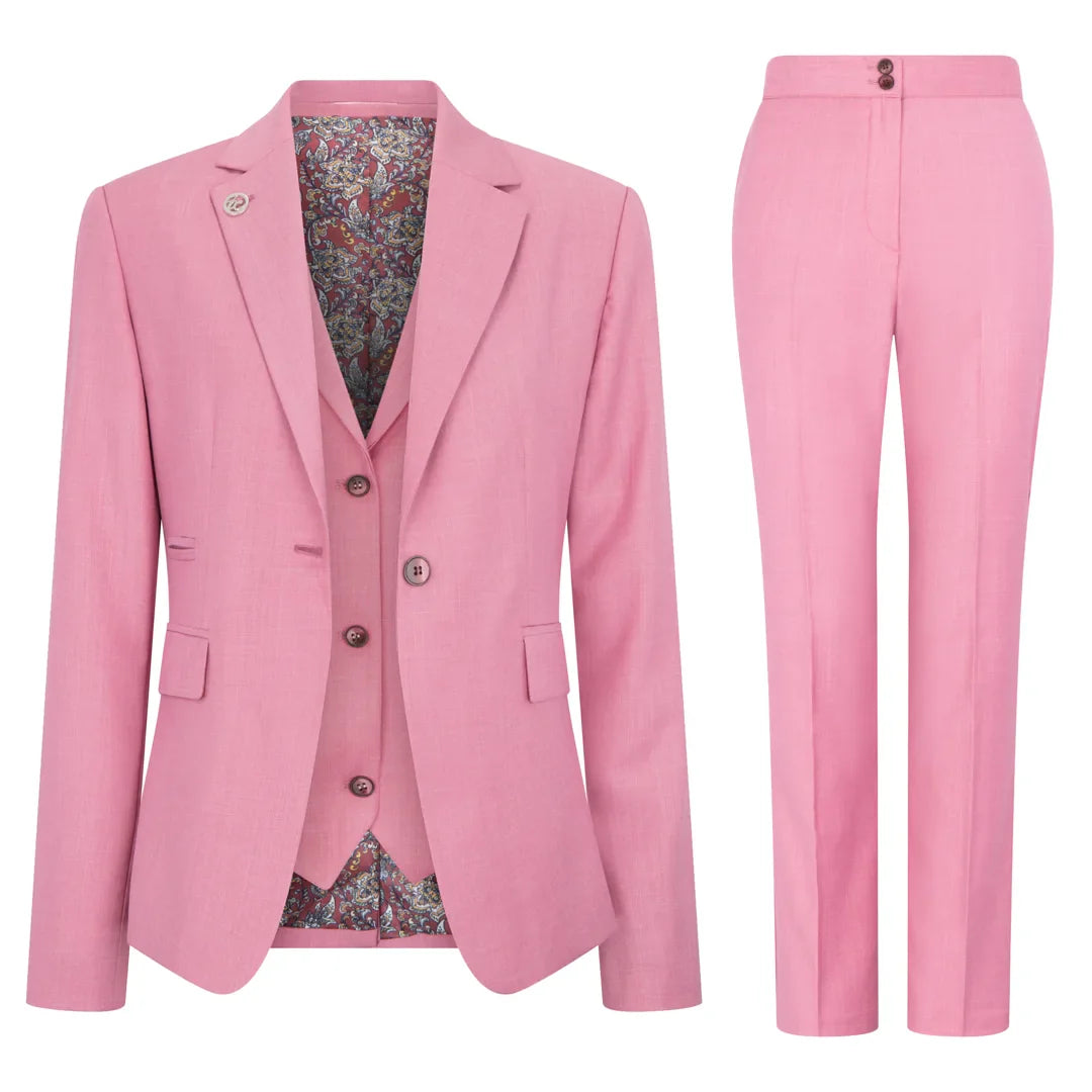 TP-16 - Conjunto feminino de 3 peças rosa liso