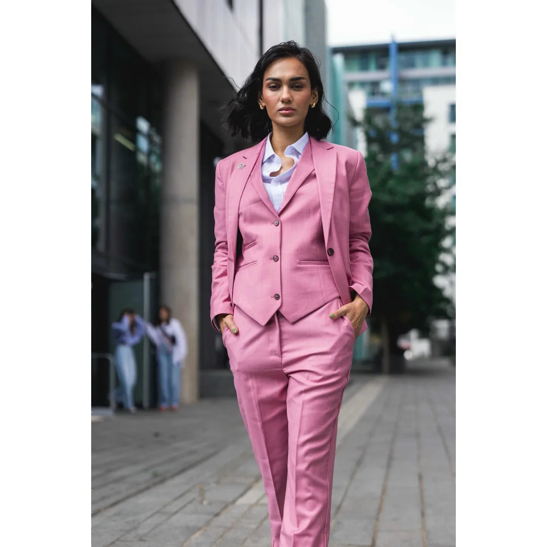 TP-16 - Conjunto feminino de 3 peças rosa liso