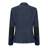 TPW52 - Terno feminino azul-marinho de 3 peças com estampa Príncipe de Gales