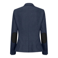 TPW52 - Terno feminino azul-marinho de 3 peças com estampa Príncipe de Gales