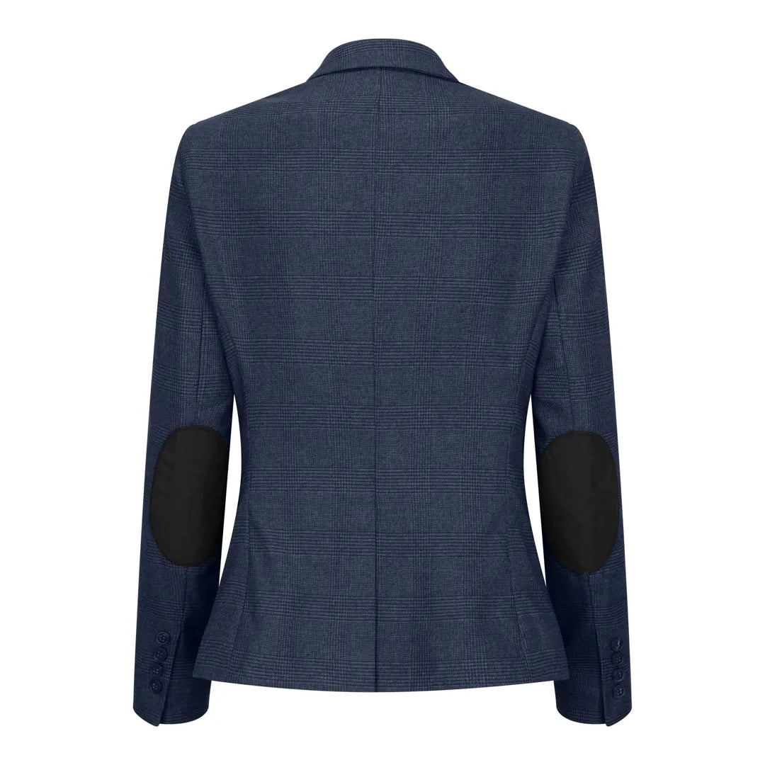 TPW52 - Terno feminino azul-marinho de 3 peças com estampa Príncipe de Gales