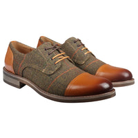 Theon - Sapatos Oxford de Tweed em Couro Masculino