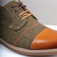Theon - Sapatos Oxford de Tweed em Couro Masculino