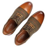Theon - Sapatos Oxford de Tweed em Couro Masculino