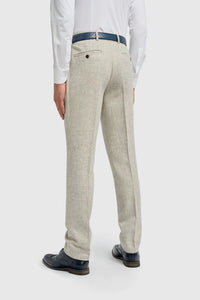 Thomas - Terno masculino cinza de 3 peças em tweed de lã mista