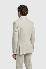 Thomas - Terno masculino cinza de 3 peças em tweed de lã mista