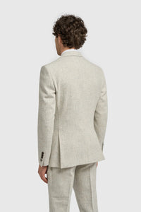 Thomas - Terno masculino cinza de 3 peças em tweed de lã mista