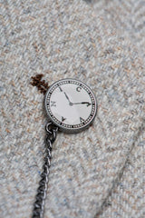 Thomas - Terno masculino cinza de 3 peças em tweed de lã mista