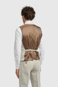 Thomas - Terno masculino cinza de 3 peças em tweed de lã mista