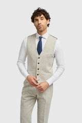 Thomas - Terno masculino cinza de 3 peças em tweed de lã mista