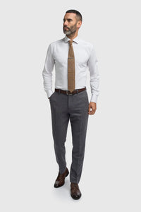 Thomas - Terno masculino azul-marinho de 3 peças em tweed de lã mista